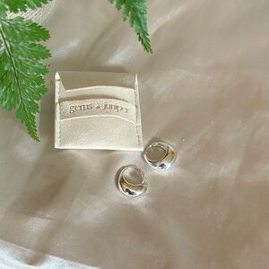 Sterling silver purse hoop earrings